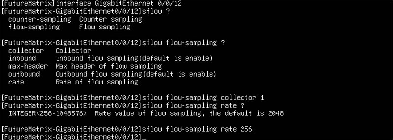 Screenshot of Huawei switch S5735S-S48T4S, sFlow configuration 3